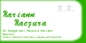 mariann maczura business card